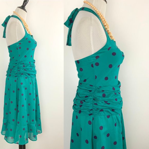 Marc Jacobs Polka Dot Halter Cotton Dress Size 4 - Picture 7 of 16